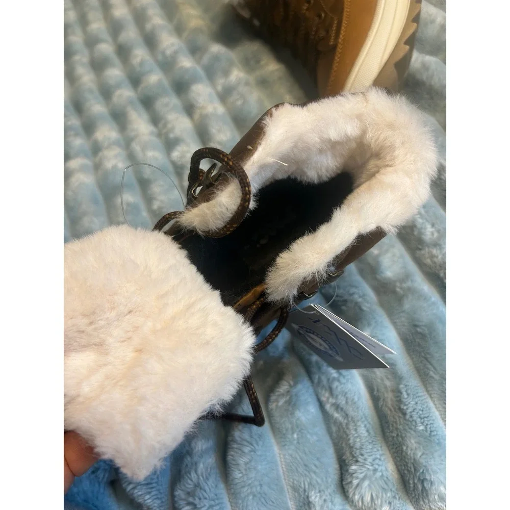 IMAC Tex Winter Boots Women Size 37 Brown NWT Waterproof‎ Faux Fur Lined